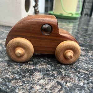 Handcrafted  5 1/2" Toy Wood VW Bug Beetle Toy Car